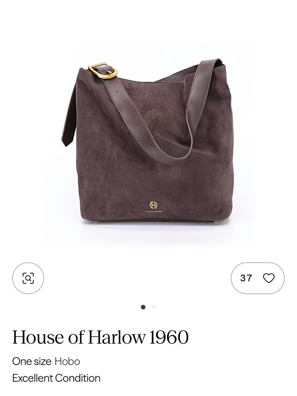 House of Harlow set Dark Brown Suede Card Pouch Viral Hobo with wristlet travel
